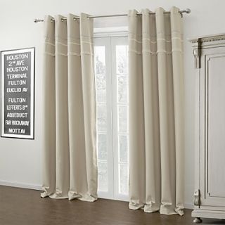(One Pair Grommet Top) Soft Solid Polyester Blackout Curtain