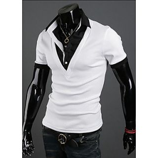 Langdeng Casual Harem Layered Short Sleeve T Shirt(White)