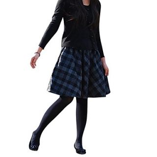 Womens Plaid WooL Casual Black Middle Skirts