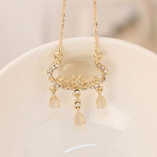 Shining Fashion Elegant Alloy Longevity Lock Pendant Necklace (Silver)