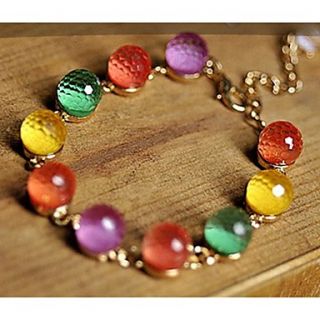 Shining Vintage Alloy Lovely Colorful Strands Bracelet (Screen Color)
