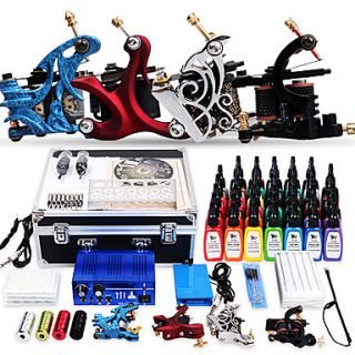 Professional Tattoo Kit 4 Top Machines 40 Color Inks Power