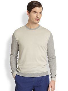 SLOWEAR Colorblock Crewneck Sweater   Grey