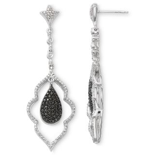 Diamond Addiction 1/10 CT. T.W. White & Black Diamond Dangle Drop Earrings,