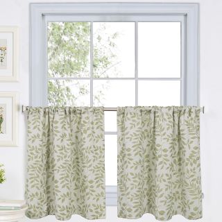 Serene Rod Pocket Window Tiers, Sage