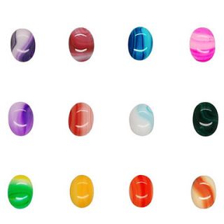20 Nail Art Oval Ripples Jade Decoration(Assorted Colors)