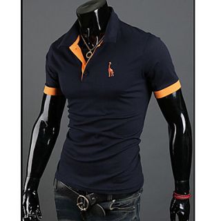 URUN British Style Short Sleeve Polo Shirt(Navy Blue)