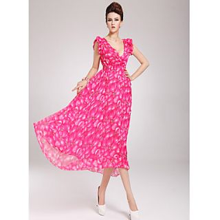 Color Party Womens Trendy Swing Dress (Fuchsia)