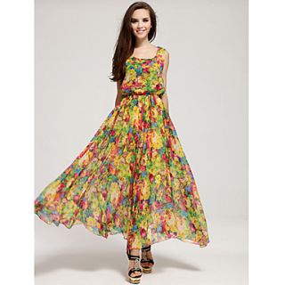Color Party Womens Chiffon Slim Fit Holiday Dress (Multi Color)