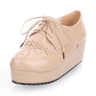 Faux Leather Platform Heel Creepers Oxfords Shoes With Ruffles (More Colors)