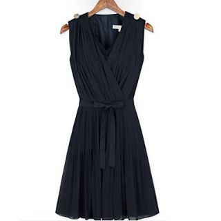 Shinubi Casual Joint Sleeveless Dress(Dark Blue)