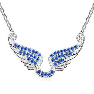Xiaoguo Womens Modern Cupid Wings Crystal Necklace(Screen Color)