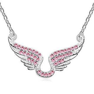 Xiaoguo Womens New Style Cupid Wings Crystal Necklace(Screen Color)