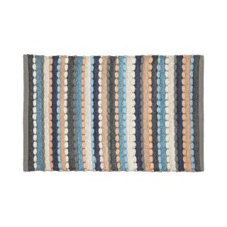 Striped Chindi Rectangular Rugs, Blue