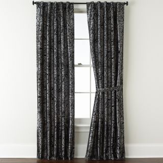 Park B. Smith Cabbage Rose Back Tab Curtain Panel, Platinum