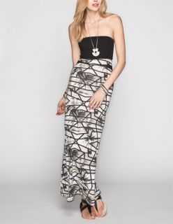 Tomboy Convertible Maxi Skirt White/Black In Sizes Small, Large, X Large