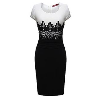 MS Black Lace Block Elegant Dress