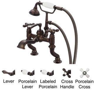 Water Creation F6 0004 03 Vintage Classic Adjustable Center Deck Mount Tub Faucet With Handheld Shower