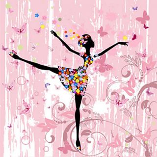 YOUKE Simple Modern Dancing Fairy Frameless Bedroom Mural(Screen Color) 3030
