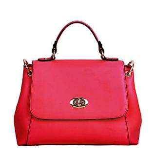 Global Freeman Womens Simple Crocodile Free Man Solid Color Leather Tote(Red)