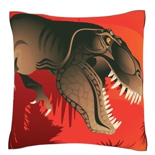 Prehistoric Dinosaur 18 inch Square Velour Throw Pillow
