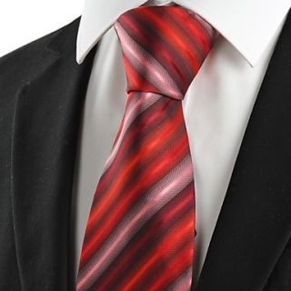 Tie Striped Pink Scarlet JACQUARD Mens Tie Necktie Wedding Party Holiday Gift