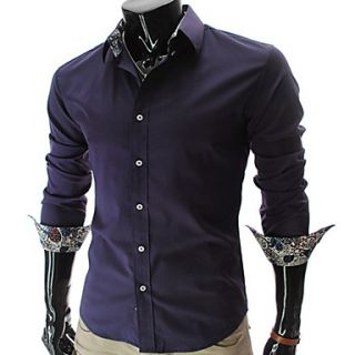 HKWB Casual Slim Long Sleeve Shirt(Purple)
