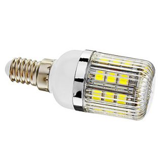 Dimmable E14 3W 27xSMD 5050 350LM 6000 6500K Cool White Light LED Corn Bulb(AC 220 240V)