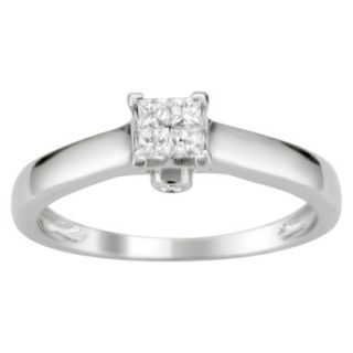 1/4 CT. T.W. Princess Cut Diamond Composite Set Ring in 14K White Gold (H I,