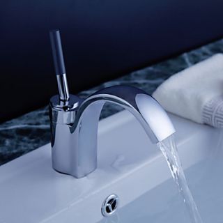 Contemporary Bathroom Sink Faucet (Chrome Finish) with Pop up Waste