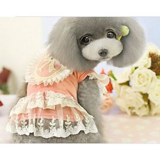 Petary Pets Cute Embroidery Cotton Mesh Ball Gown Dress For Dog