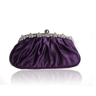 ONDY NewSimple Luxury Diamond Silk Evening Bag (Purple)