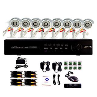 8 Channel One Touch Online CCTV DVR System(8 Outdoor Warterproof Camera with Sony CCD)