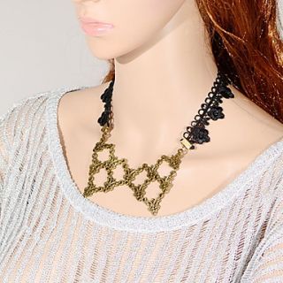 OMUTO Lace Simple Vintage Party Necklace (Black)