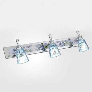 LED Wall Light, 3 Light, Creative Blue Metal Glass Chrome