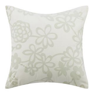 Flocking Floral Polyester Decorative Pillow Cover