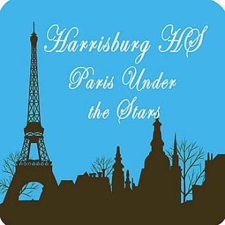 Parisian Skyline Personalized Coaster