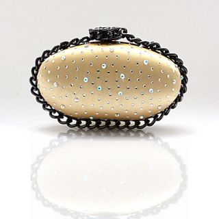 ONDY NewOval Shaped Character Satin Evening Bag (Gold)