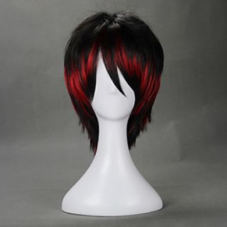 Punk Style Black and Red Mixed Color 35cm Oji Lolita Wig