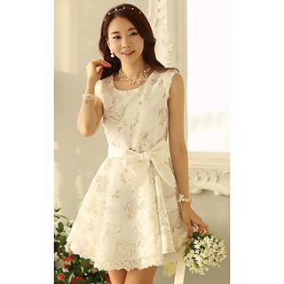 Jingpin Sleeveless Fashion Wild Bottoming Dress (White)