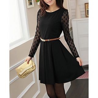 HAND Womens Lace Long Sleeves Dress