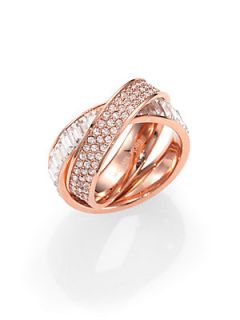Michael Kors Intertwined Baguette & Pave Ring/Rose Gold   Rose Gold