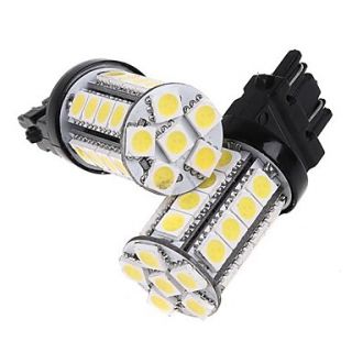 2 Pcs 3157 White 30 5050 SMD LED Car Brake Stop Lamp Light Bulb
