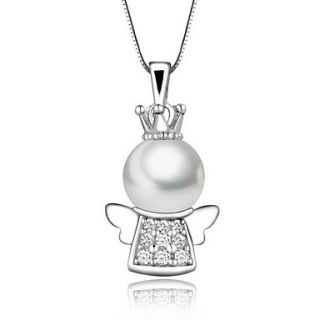 Luckypearl Womens 925 Silver 8 9mm Natural Pearl Pendant Excl.Necklace PE0105W021290