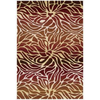 Hand tufted Contour Abstract Lilies Flame Rug (5 X 76)