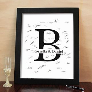Personalized Signature Canvas Frame   Initial (Includes Frame)