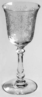 Heisey Orchid Wine Glass   Stem #5025, Etched Orchid Design