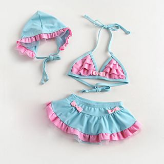 Girls Candy Color Skirt Bikini Swimwear