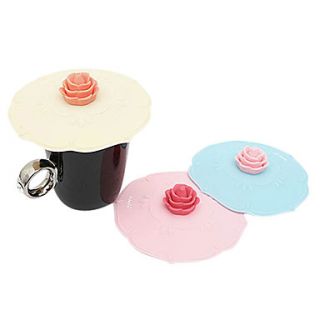 Rose Bowknot Handle Leak Proof Cup Cover(Random Color)