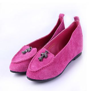 Womens European Lovely Simple Solid Color Flat Shoes(Fuchsia)